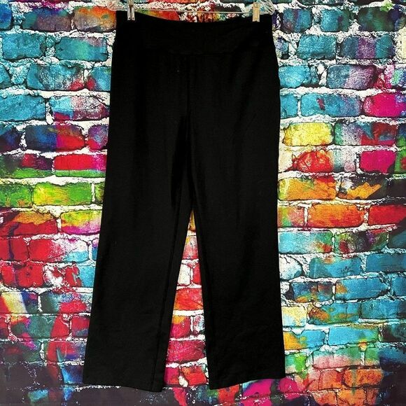Lands' End Black Stretch Workout Pants Athletic Size Medium - Picture 1 of 8